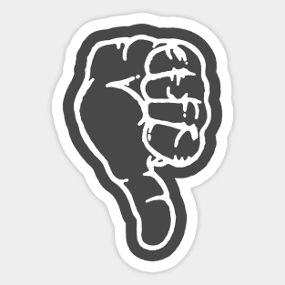 Thumbs Down - White - No Way - Negative Sticker